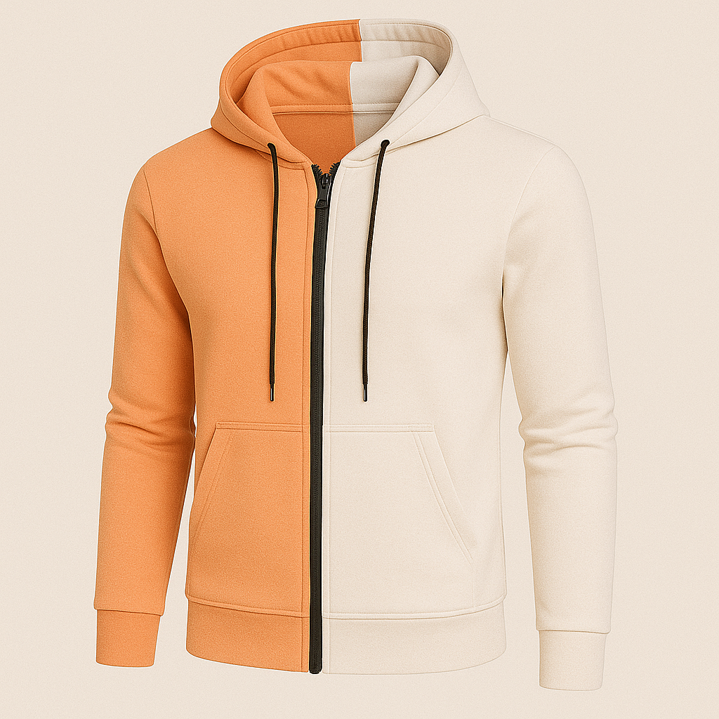 Hoodie Orange/White